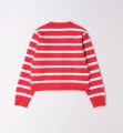 Sweter dziewczęcy IDO 4.G313/00 czerwony w paski