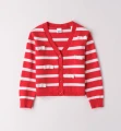 Sweter dziewczęcy IDO 4.G313/00 czerwony w paski