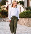Eleganckie spodnie dziewczęce SARABANDA G556/00 khaki