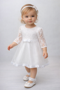 Sukienka do chrztu dla dziewczynki ARTEX biała