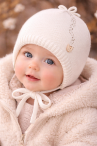 Czapka dziewczęca JAMIKS GROSA kremowa