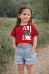 Koszulka dziewczęca ( crop top ) ORIGINAL MARINES DGP1053NF czerwień