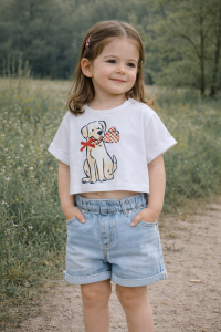 Koszulka dziewczęca ( crop top ) ORIGINAL MARINES DGP1053NF biała