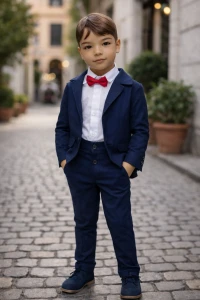 Garnitur chłopięcy do chrztu Artex granatowy