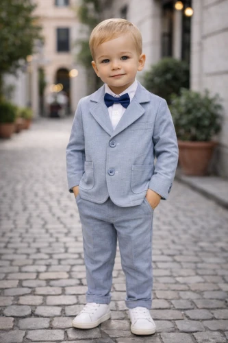 Garnitur chłopięcy do chrztu niebieska kratka