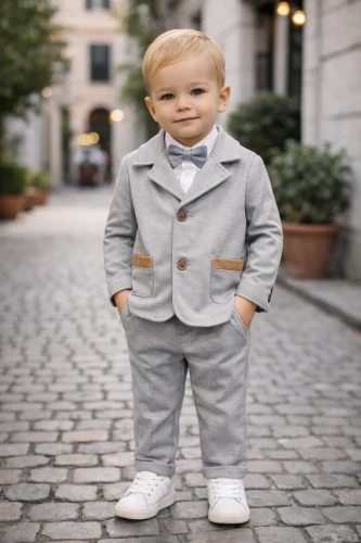 Garnitur do chrztu chłopięcy Artex szary