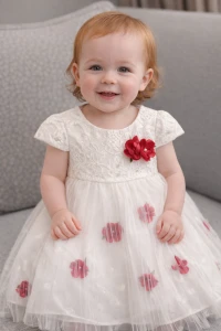 Elegancka sukienka dziewczęca biała