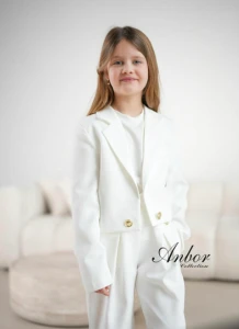 Żakiet dziewczęcy Anbor w kolorze białym