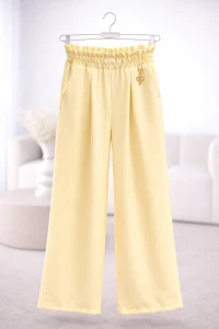 Spodnie dziewczęce z wysokim stanem Anbor w kolorze żółtym