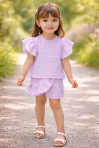 Komplet dziewczęcy 3-części ANBOR liliowy