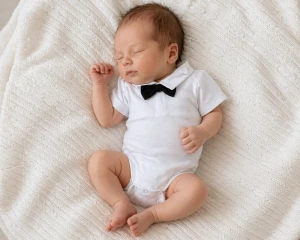 Body chłopięce z muszką ARTEX białe