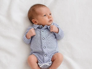 Koszulo-body chłopięce ARTEX biało-granatowe