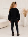 SWETER DZIEWCZĘCY Z KWIATAMI 3D CZARNY