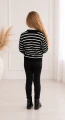 Sweter dziewczęcy czarny w paski
