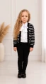 Sweter dziewczęcy czarny w paski