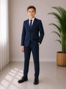 Elegancki 2-częściowy garnitur dla chłopca granatowy