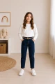 Spodnie slouchy z paskiem MAYORAL 4501 ciemny jeans