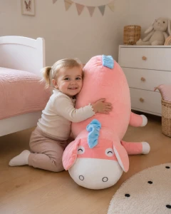 Osioł pluszowy różowy , miętowy 90 cm