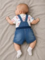 Komplet chłopięcy MAYORAL 1624 biały/jeans/wzór