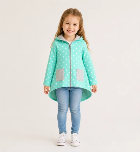 Bluza dziewczęca Królik miętowa/szara