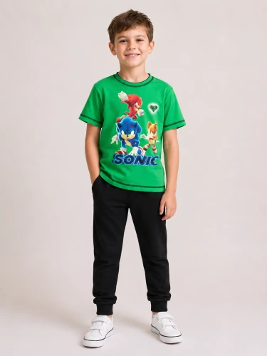 Koszulka dziecięca Sonic zielona