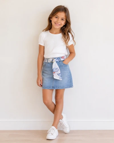 Spódniczka dziewczęca MAYORAL 6952 jasny jeans