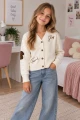 Sweter dziewczęcy SARABANDA H504 biały