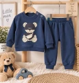 Komplet chłopięcy z misiem granatowy