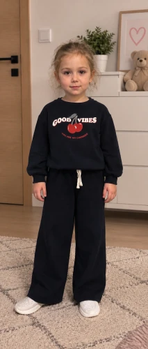 Dres dziewczęcy z wiśnią granatowy