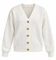 Sweter dziewczęcy z ozdobnymi guzikami biały