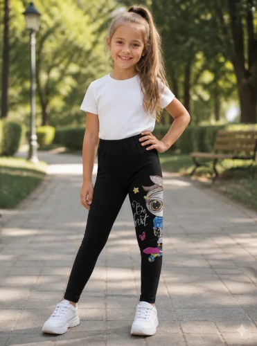 Leginsy dziewczęce sowa czarne