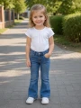Spodnie dziewczęce dzwony jasny jeans