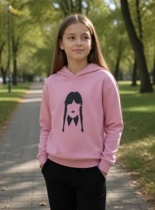 Bluza dziewczęca Wednesday Addams pudrowy róż