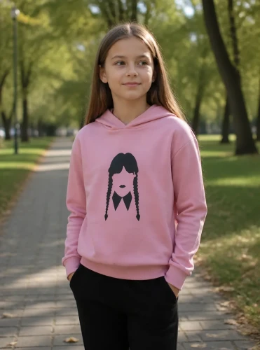 Bluza dziewczęca Wednesday Addams pudrowy róż