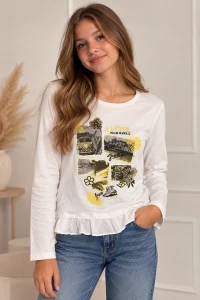 BLuzka dziewczęca BOBOLI 473004 krem
