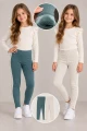 2 pack ocieplanych legginsów dziecięcych 26H2PF62LG zieleń/beż