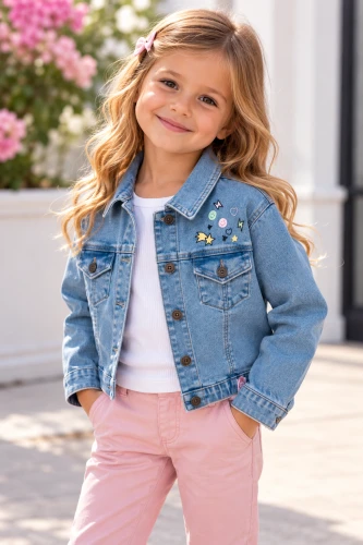 Kurtka dziewczęca BOBOLI 424213 jasny jeans
