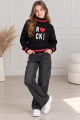 Sweter dziewczęcy BOBOLI 433235 czarny