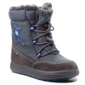 Buty chłopięce PRIMIGI 2373011 zimowe grafitowe z niebieskimi elementami