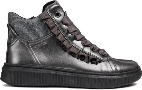 Buty dziewczęce GEOX J847YA szare z ozdobną wstążką